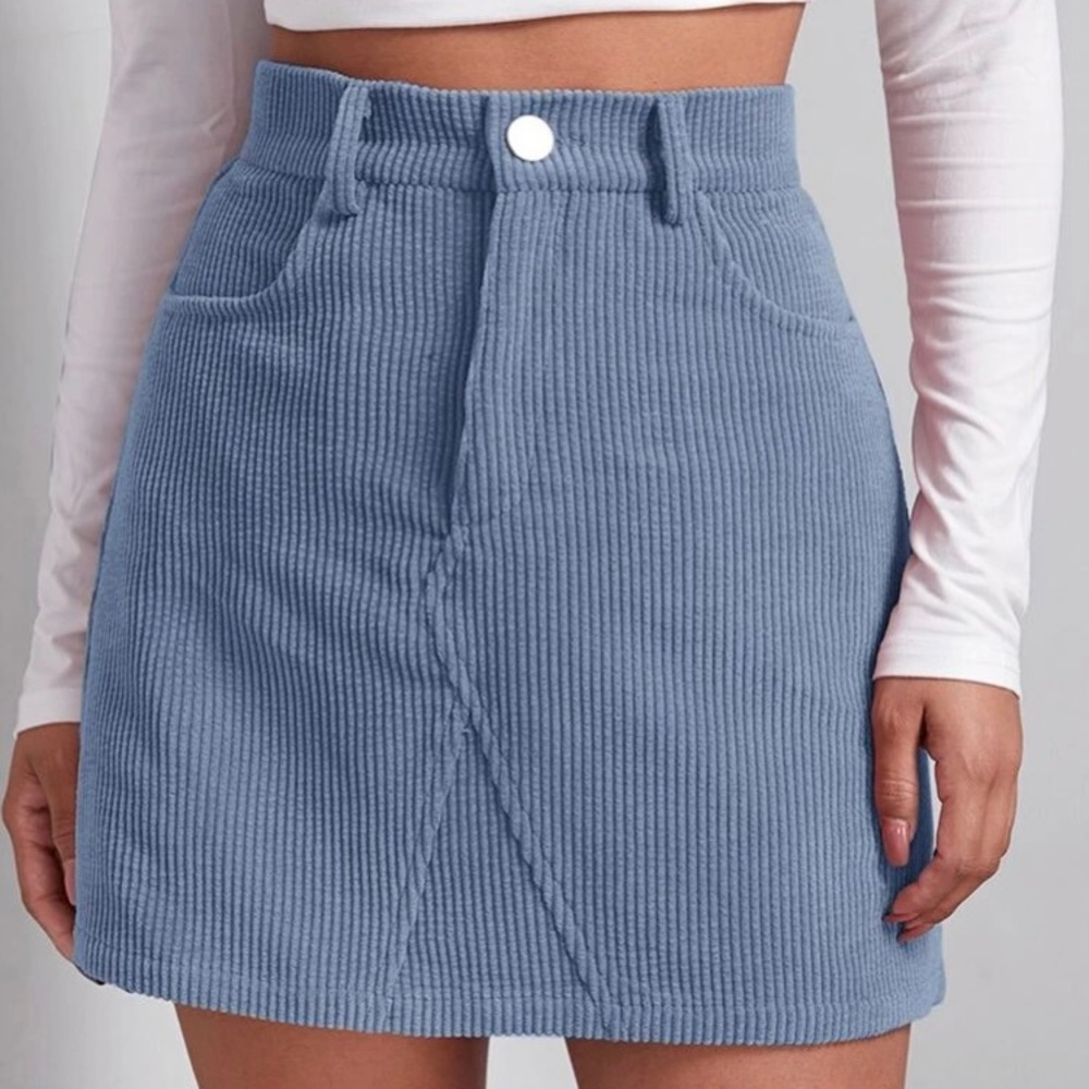buttoned front skirt